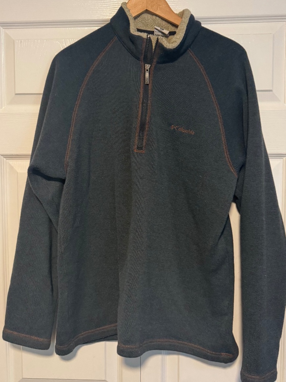 Columbia Men's Sherpa-Lined 1/4 Zip Pullover Fleece | XL | Dark Gray Green